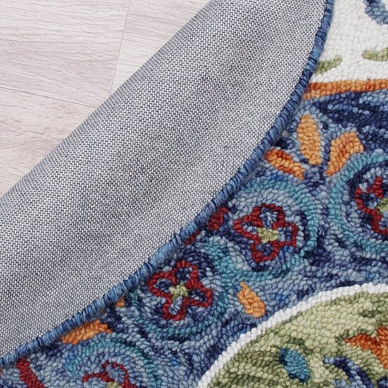 LR Home Sindy Medallion Hand Tufted Indoor Round Area Rug
