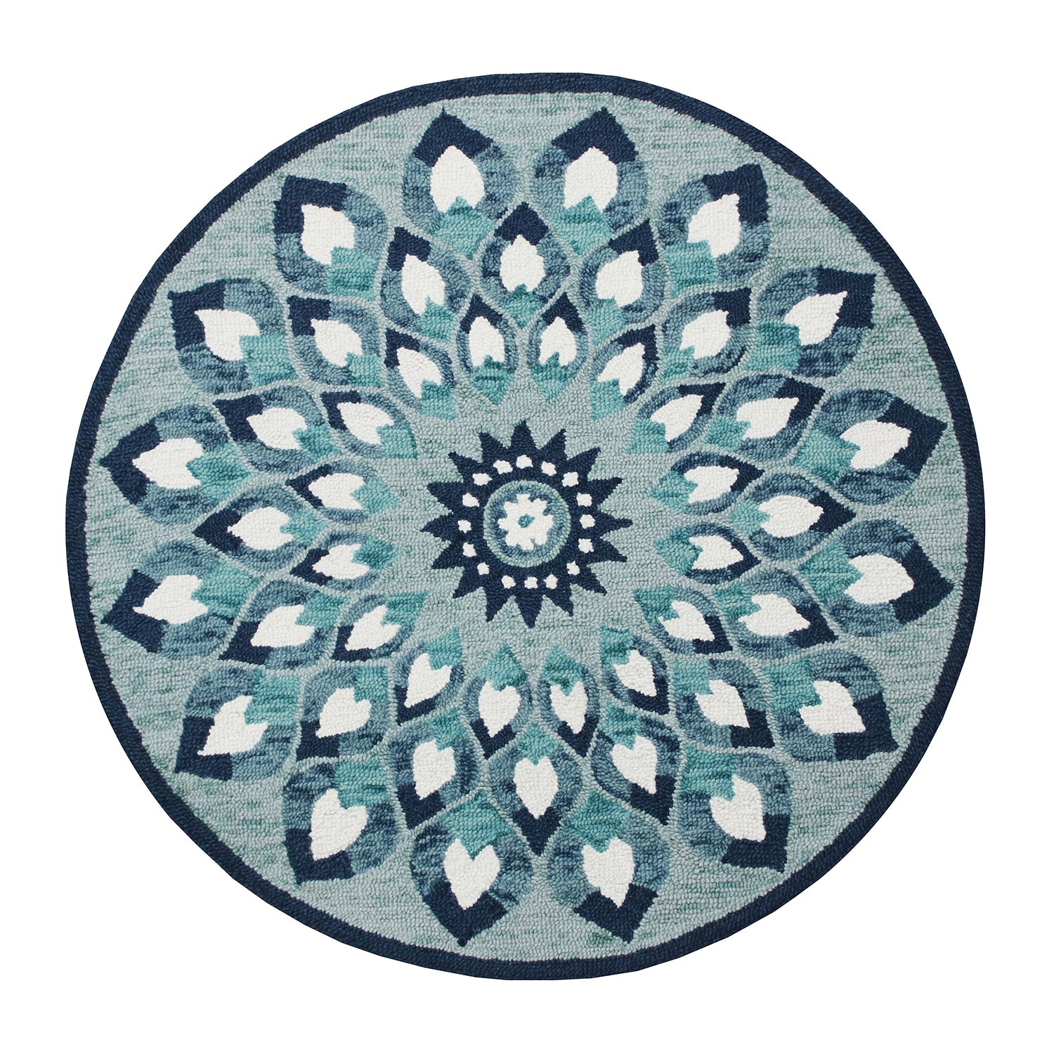 LR Home Sindy Floral Hand Tufted Indoor Round Area Rug