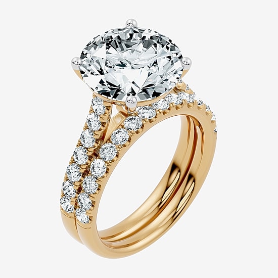 Signature By Modern Bride (F-G / Vs2-Si1) Womens 7 Ct.T.W. Lab Grown White Diamond 14K Gold Round Side Stone Bridal Set