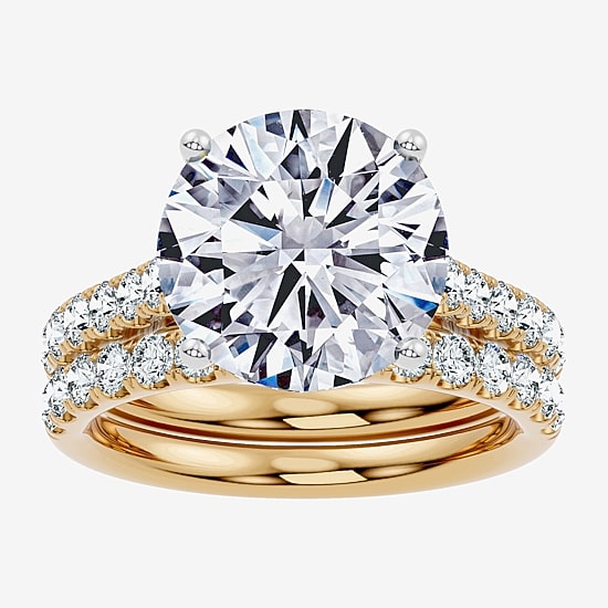 Signature By Modern Bride (F-G / Vs2-Si1) Womens 7 Ct.T.W. Lab Grown White Diamond 14K Gold Round Side Stone Bridal Set