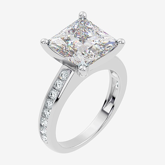 Signature By Modern Bride (F-G / Vs2-Si1) Womens 5 1/2 CT. T.W. Lab Grown White Diamond 14K Gold Side Stone Engagement Ring