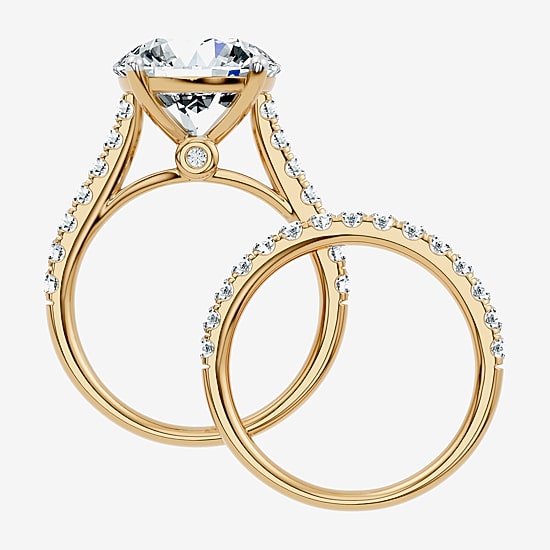 Signature By Modern Bride (F-G / Vs2-Si1) Womens 7 Ct.T.W. Lab Grown White Diamond 14K Gold Round Side Stone Bridal Set