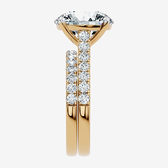 Signature By Modern Bride (F-G / Vs2-Si1) Womens 7 Ct.T.W. Lab Grown White Diamond 14K Gold Round Side Stone Bridal Set