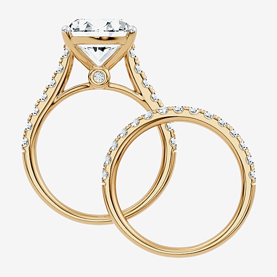 Signature By Modern Bride (F-G / Vs2-Si1) Womens 7 Ct.T.W. Lab Grown White Diamond 14K Gold Oval Side Stone Bridal Set