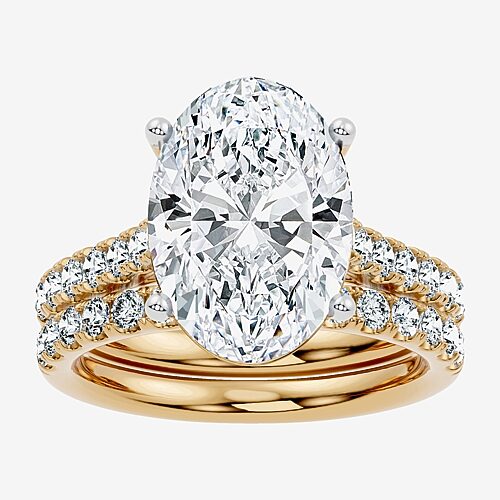 Modern Bride Signature By  (f-g / Vs2-si1) Womens 7 Ct.t.w. Lab Grown White Diamond 14k Gold Oval Sid In Yellow