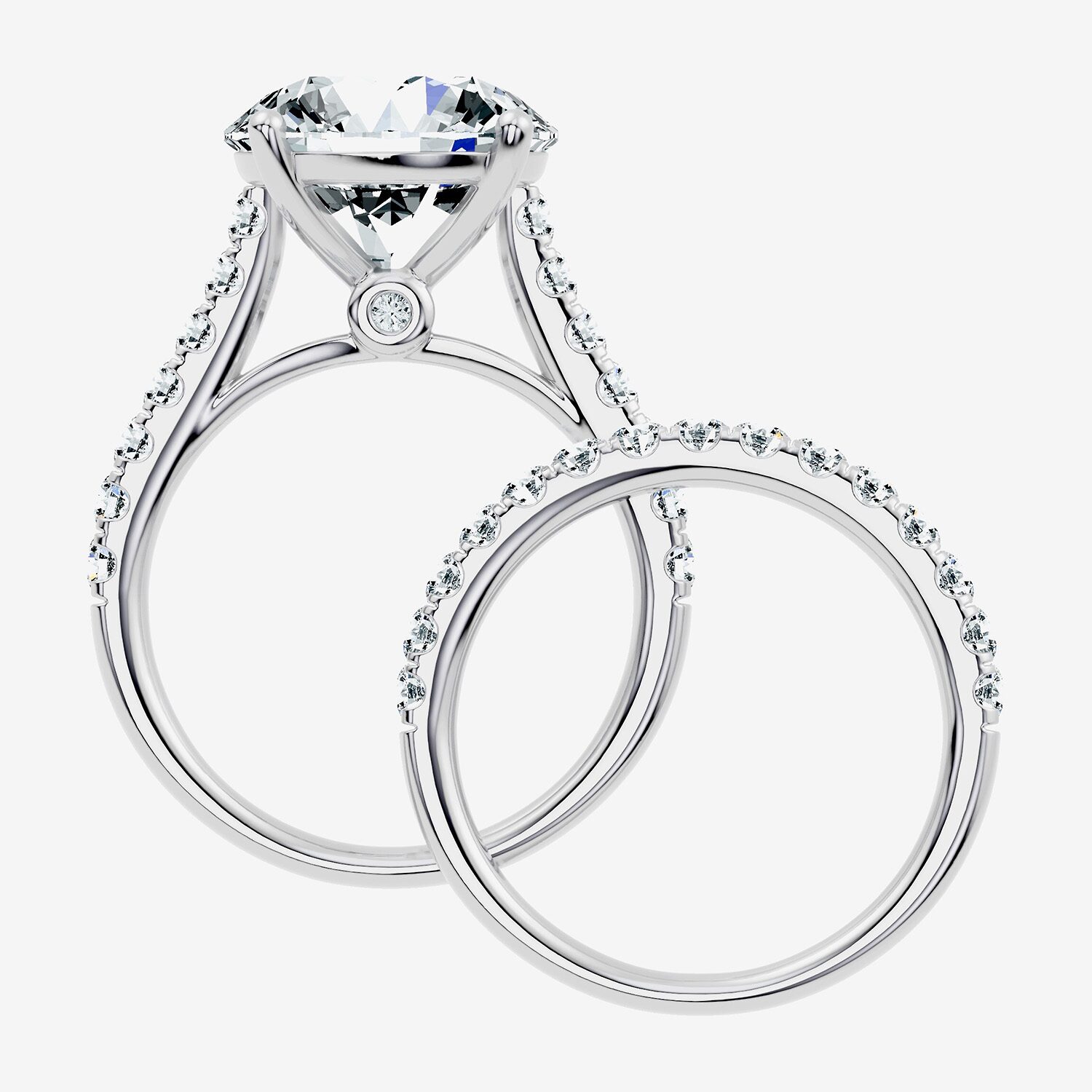 Signature By Modern Bride (F-G / Vs2-Si1) Womens Ct.T.W. Lab Grown White Diamond 14K Gold Round Side Stone Bridal Set