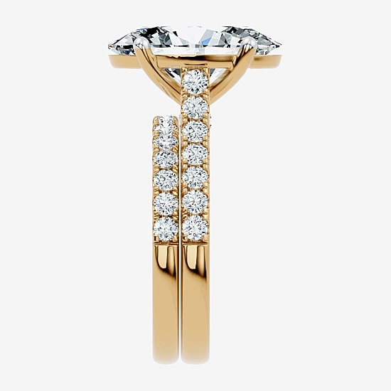 Signature By Modern Bride (F-G / Vs2-Si1) Womens 7 Ct.T.W. Lab Grown White Diamond 14K Gold Oval Side Stone Bridal Set