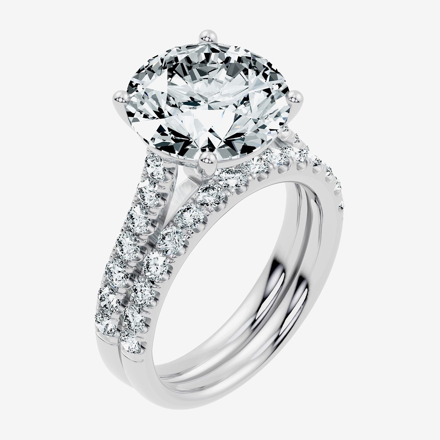 Signature By Modern Bride (F-G / Vs2-Si1) Womens Ct.T.W. Lab Grown White Diamond 14K Gold Round Side Stone Bridal Set
