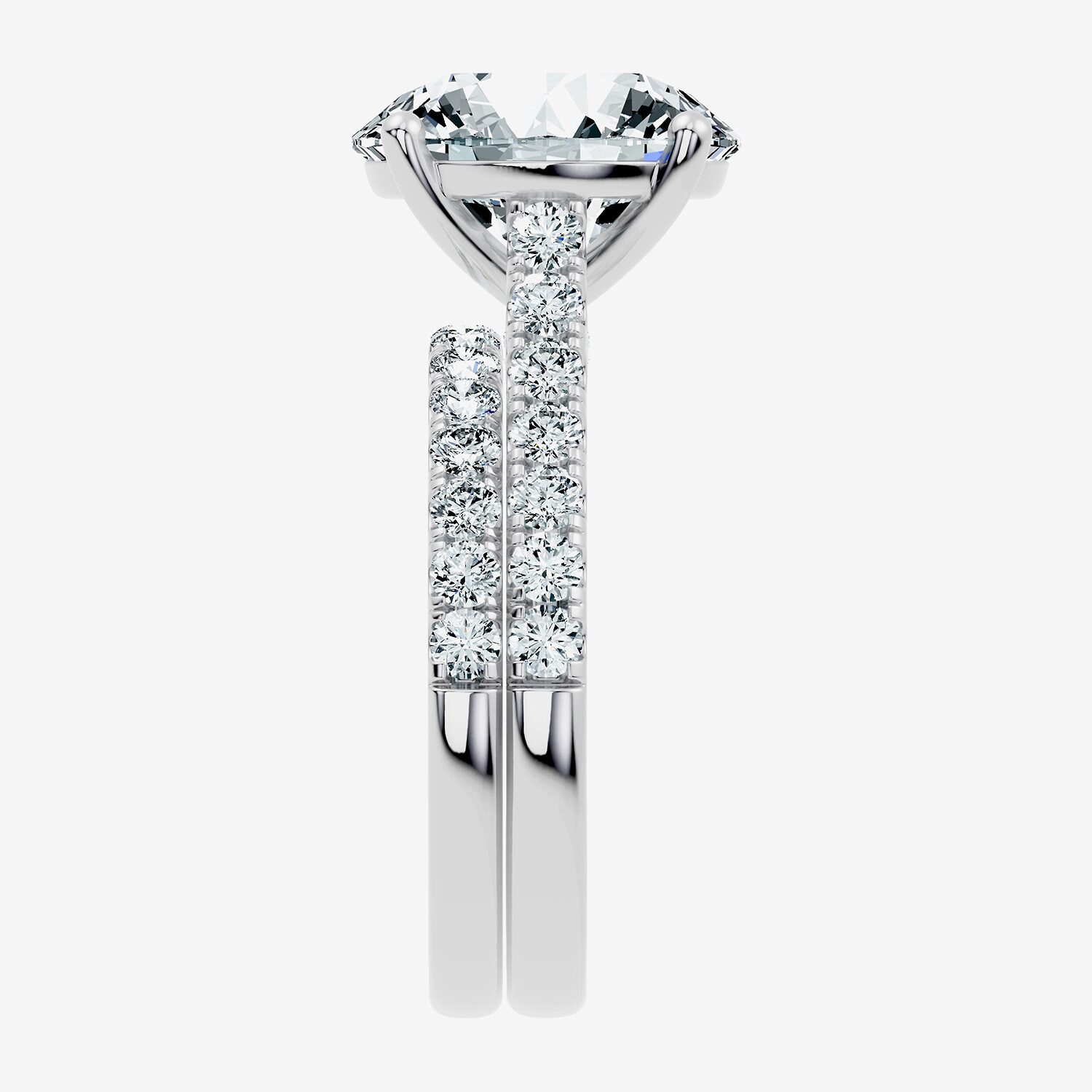 Signature By Modern Bride (F-G / Vs2-Si1) Womens Ct.T.W. Lab Grown White Diamond 14K Gold Round Side Stone Bridal Set
