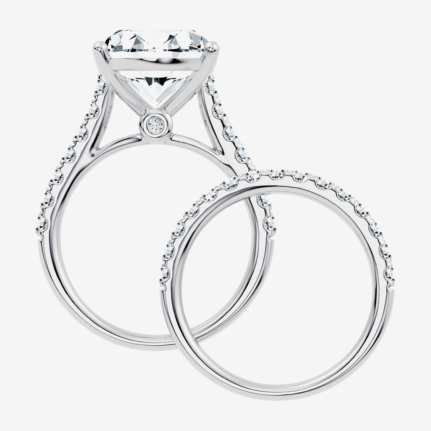 Signature By Modern Bride (F-G / Vs2-Si1) Womens Ct.T.W. Lab Grown White Diamond 14K Gold Oval Side Stone Bridal Set