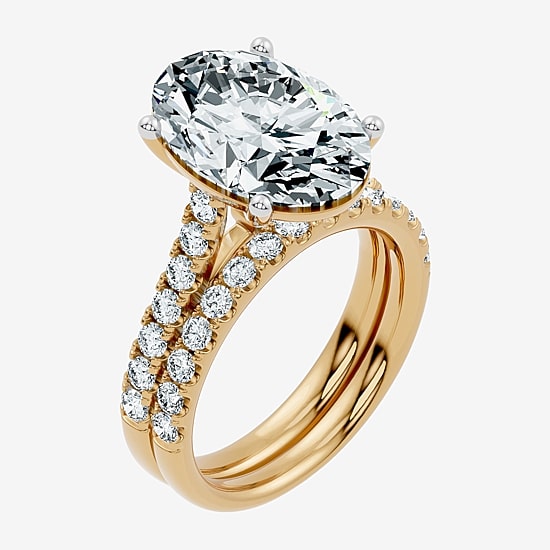 Signature By Modern Bride (F-G / Vs2-Si1) Womens 7 Ct.T.W. Lab Grown White Diamond 14K Gold Oval Side Stone Bridal Set