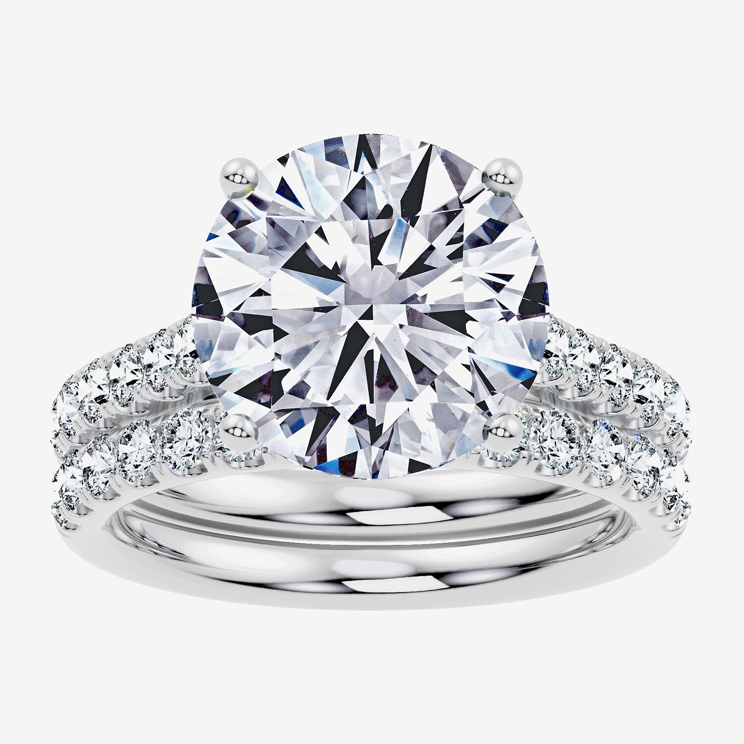 Signature By Modern Bride (F-G / Vs2-Si1) Womens Ct.T.W. Lab Grown White Diamond 14K Gold Round Side Stone Bridal Set