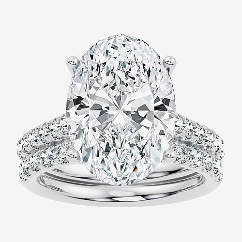 Modern Bride Signature By  (f-g / Vs2-si1) Womens 9 Ct.t.w. Lab Grown White Diamond 14k Gold Oval Sid
