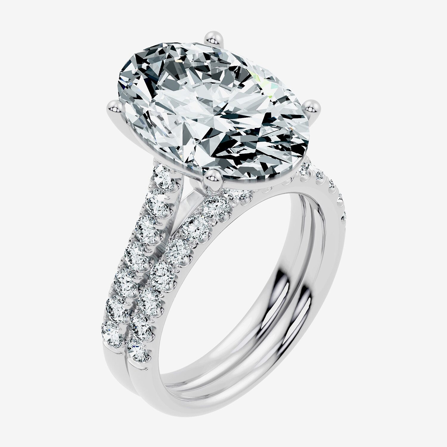 Signature By Modern Bride (F-G / Vs2-Si1) Womens Ct.T.W. Lab Grown White Diamond 14K Gold Oval Side Stone Bridal Set