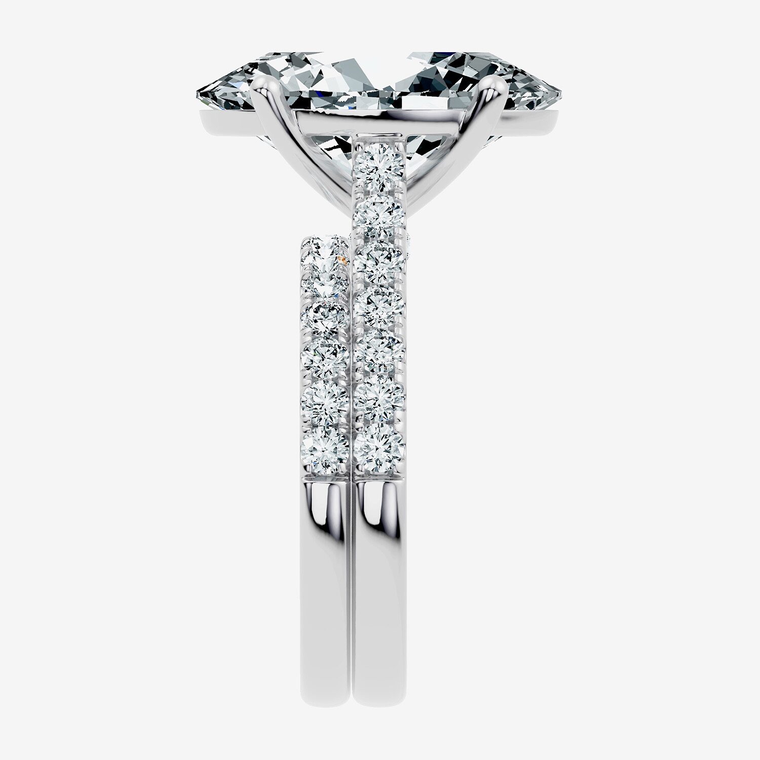 Signature By Modern Bride (F-G / Vs2-Si1) Womens Ct.T.W. Lab Grown White Diamond 14K Gold Oval Side Stone Bridal Set
