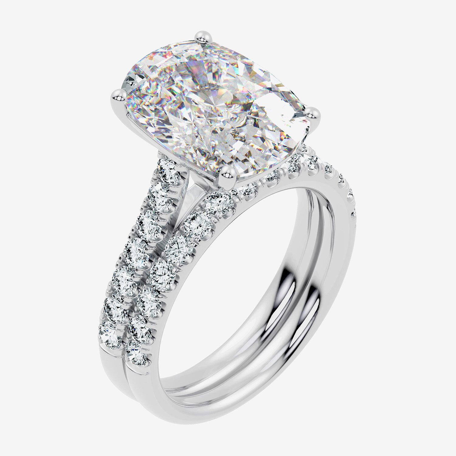 Signature By Modern Bride (F-G / Vs2-Si1) Womens 7 Ct.T.W. Lab Grown White Diamond 14K Gold Cushion Side Stone Bridal Set