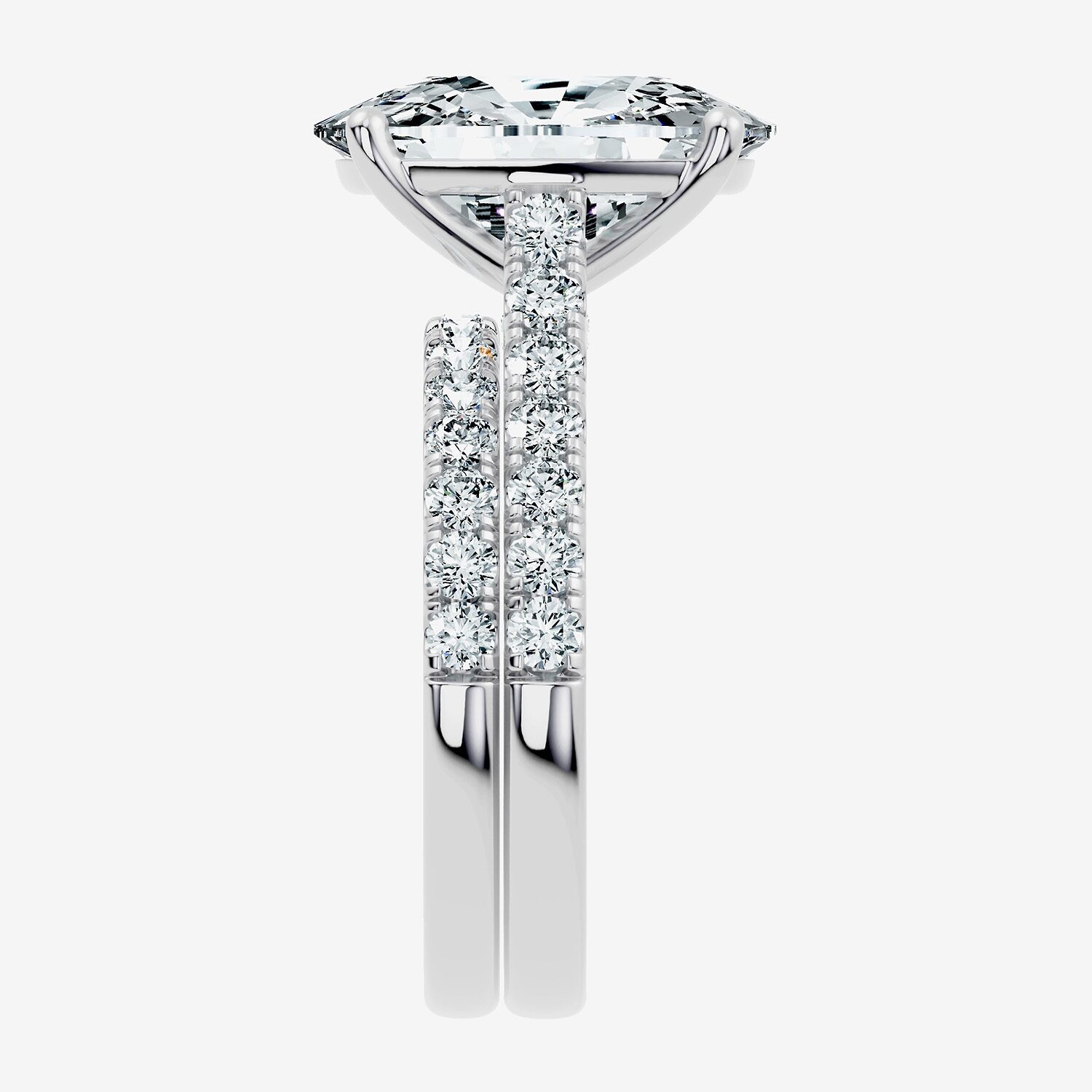 Signature By Modern Bride (F-G / Vs2-Si1) Womens 7 Ct.T.W. Lab Grown White Diamond 14K Gold Cushion Side Stone Bridal Set