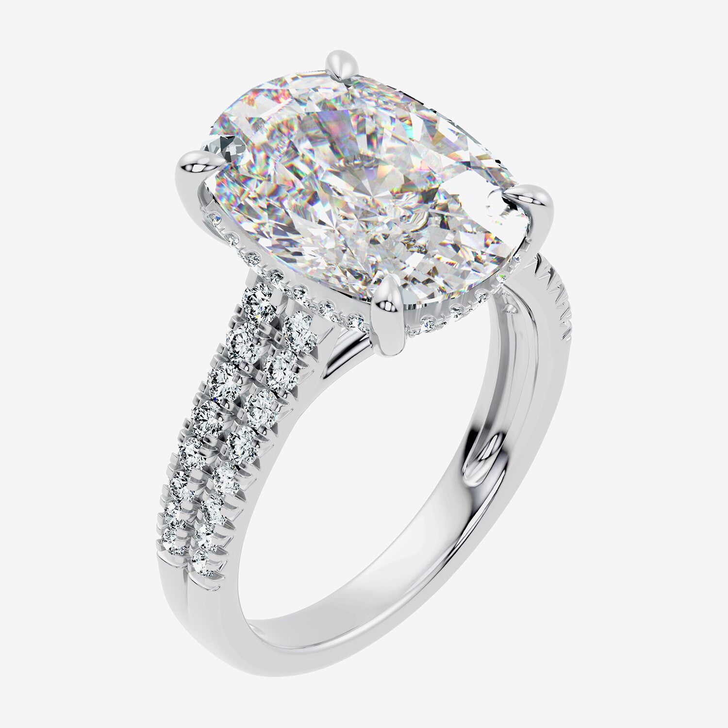 Signature By Modern Bride (F-G / Vs2-Si1) Womens 1/2 Ct. T.W. Lab Grown White Diamond 14K Gold Cushion Side Stone Engagement Ring