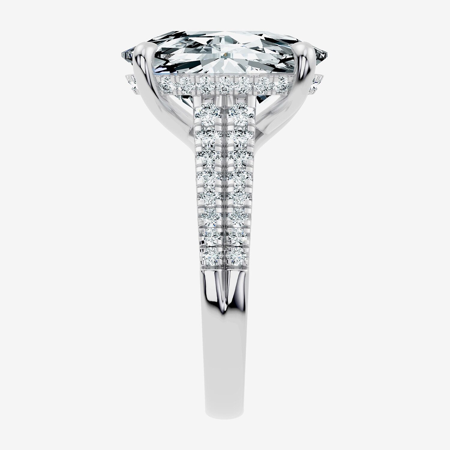 Signature By Modern Bride (F-G / Vs2-Si1) Womens 1/2 Ct. T.W. Lab Grown White Diamond 14K Gold Cushion Side Stone Engagement Ring