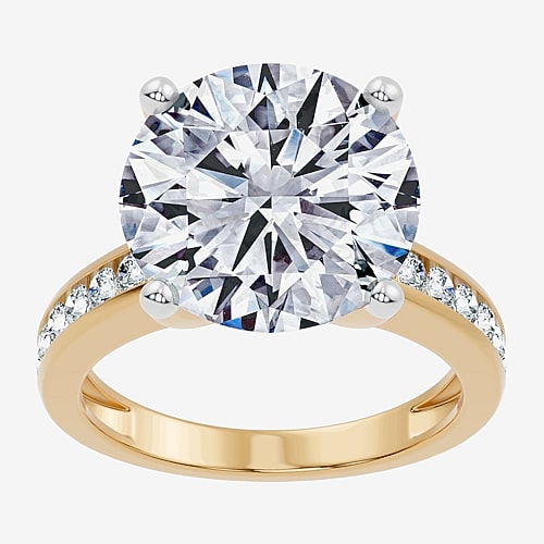 Signature By Modern Bride (F-G / Vs2-Si1) Womens 8 1/2 Ct. T.W. Lab Grown White Diamond 14K Gold Round Side Stone Engagement Ring, 9, Yellow