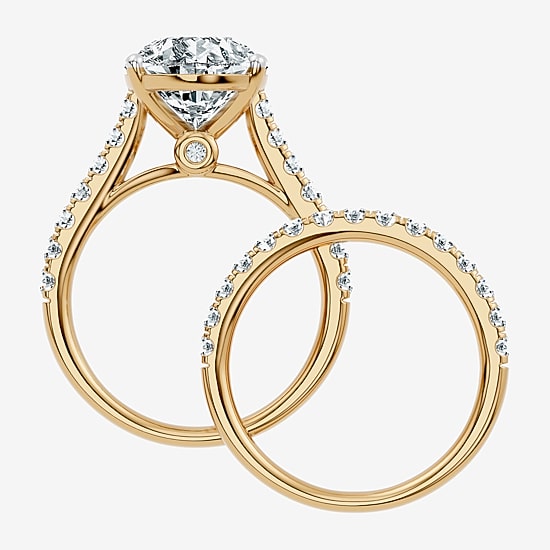 Signature By Modern Bride (F-G / Vs2-Si1) Womens 7 Ct.T.W. Lab Grown White Diamond 14K Gold Pear Side Stone Bridal Set
