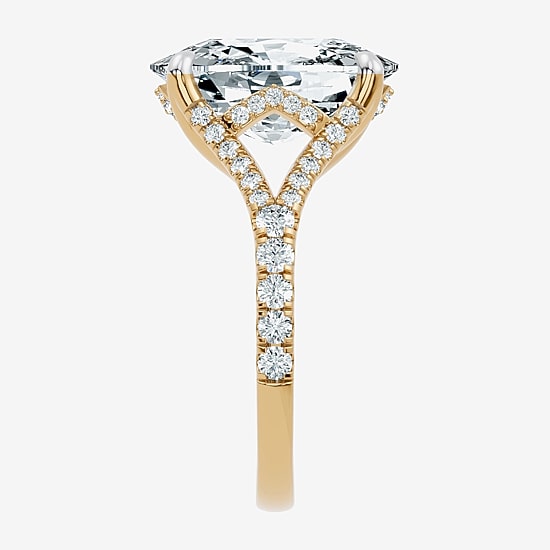 Signature By Modern Bride (F-G / Vs2-Si1) Womens 10 1/2 Ct. T.W. Lab Grown White Diamond 14K Gold Cushion Side Stone Engagement Ring