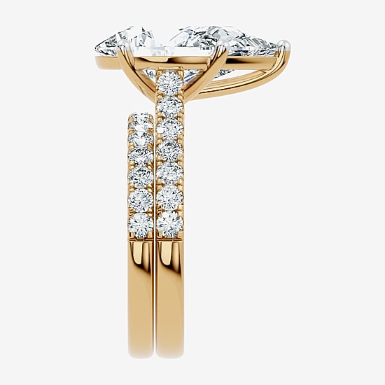 Signature By Modern Bride (F-G / Vs2-Si1) Womens 7 Ct.T.W. Lab Grown White Diamond 14K Gold Pear Side Stone Bridal Set