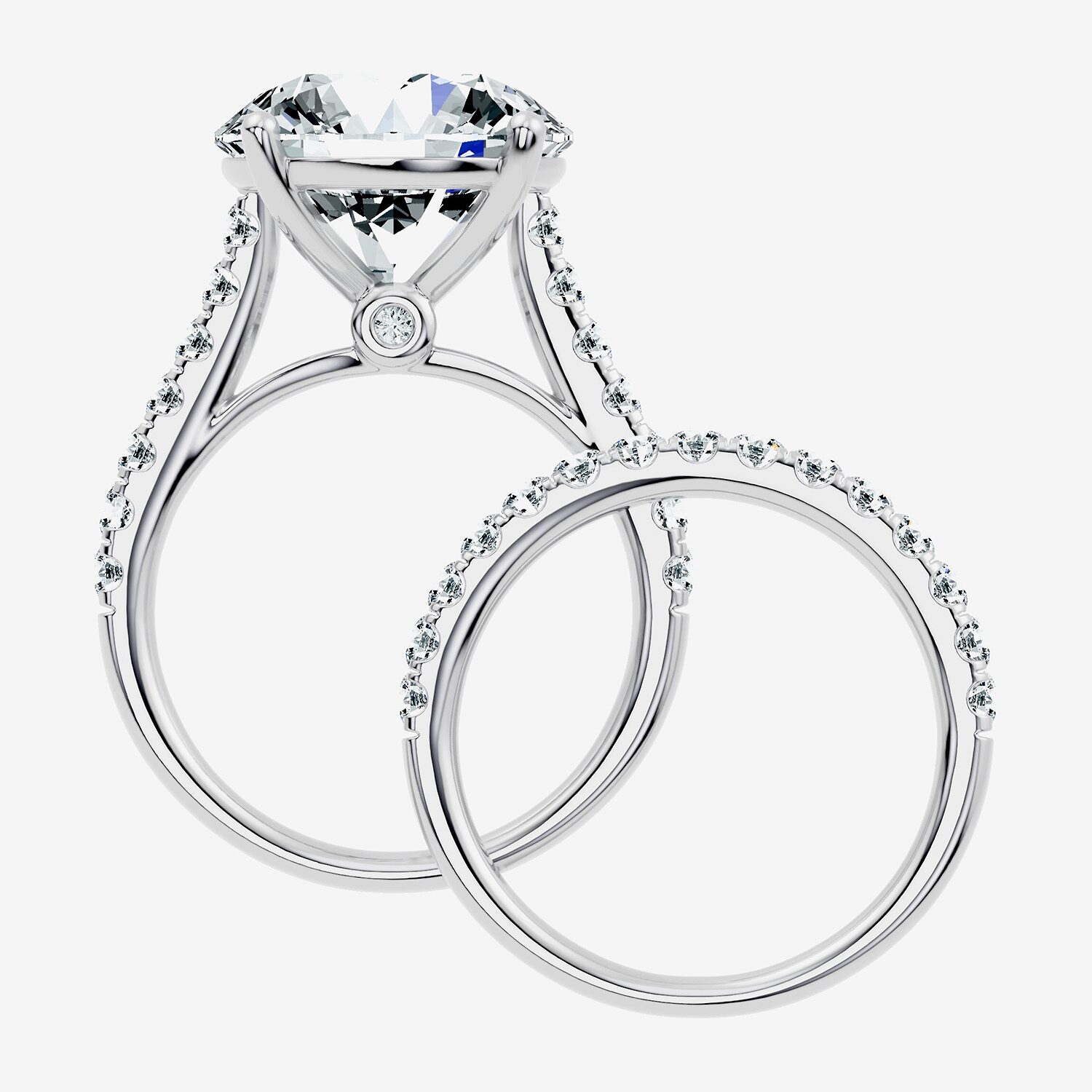 Signature By Modern Bride (F-G / Vs2-Si1) Womens 11 Ct.T.W. Lab Grown White Diamond 14K Gold Round Side Stone Bridal Set