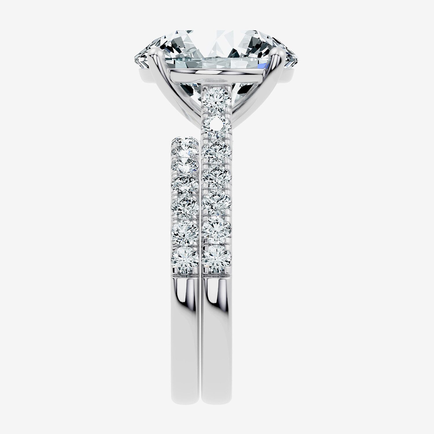 Signature By Modern Bride (F-G / Vs2-Si1) Womens 11 Ct.T.W. Lab Grown White Diamond 14K Gold Round Side Stone Bridal Set