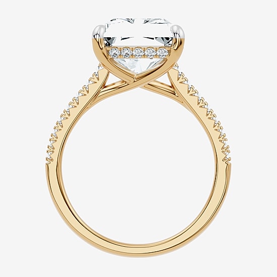 Signature By Modern Bride (F-G / Vs2-Si1) Womens 8 1/2 Ct. T.W. Lab Grown White Diamond 14K Gold Rectangular Side Stone Engagement Ring