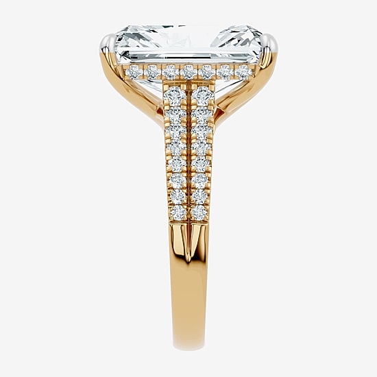Signature By Modern Bride (F-G / Vs2-Si1) Womens 8 1/2 Ct. T.W. Lab Grown White Diamond 14K Gold Rectangular Side Stone Engagement Ring