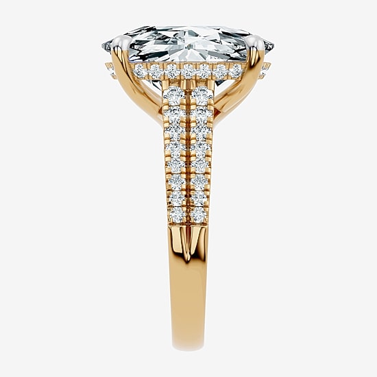 Signature By Modern Bride (F-G / Vs2-Si1) Womens 10 1/2 Ct. T.W. Lab Grown White Diamond 14K Gold Cushion Side Stone Engagement Ring