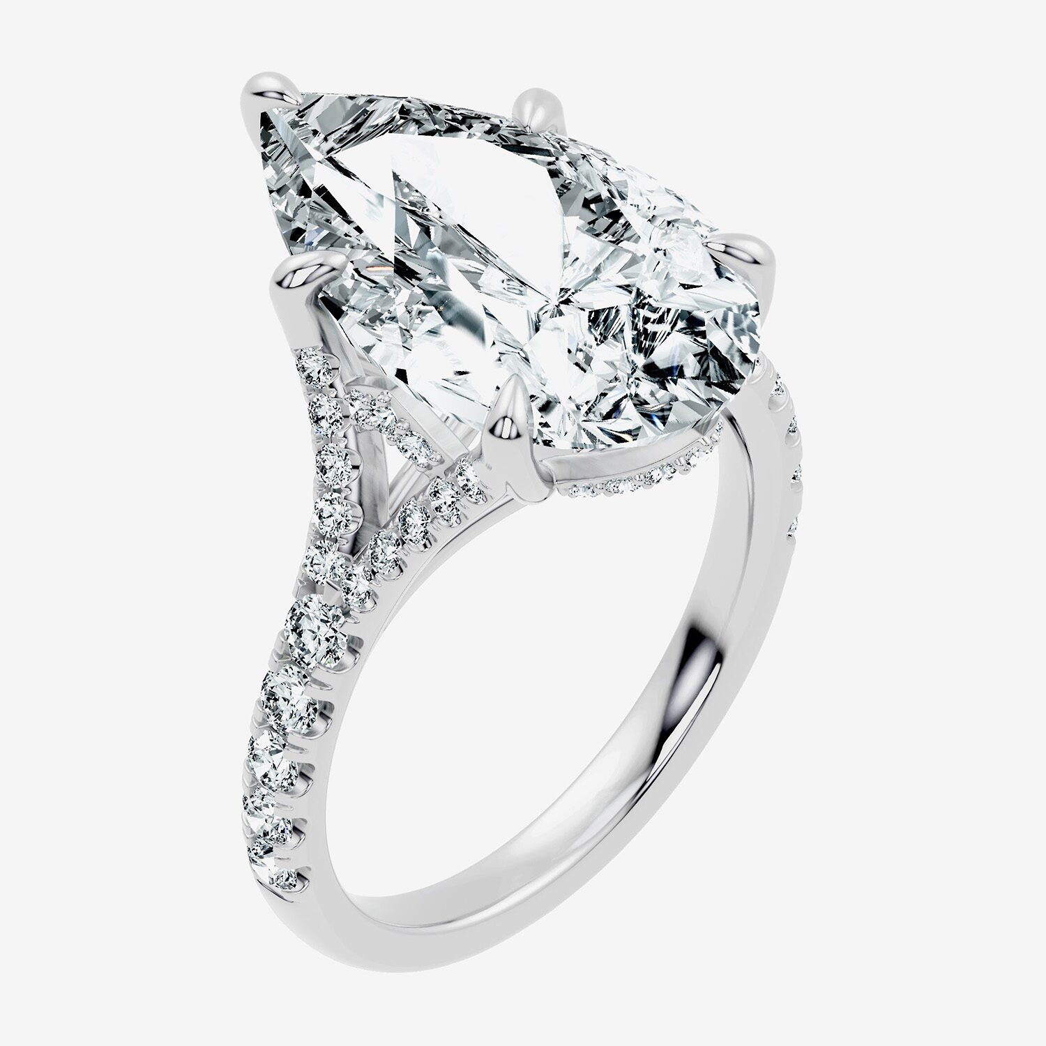 Signature By Modern Bride (F-G / Vs2-Si1) Womens 1/2 Ct. T.W. Lab Grown White Diamond 14K Gold Pear Side Stone Engagement Ring