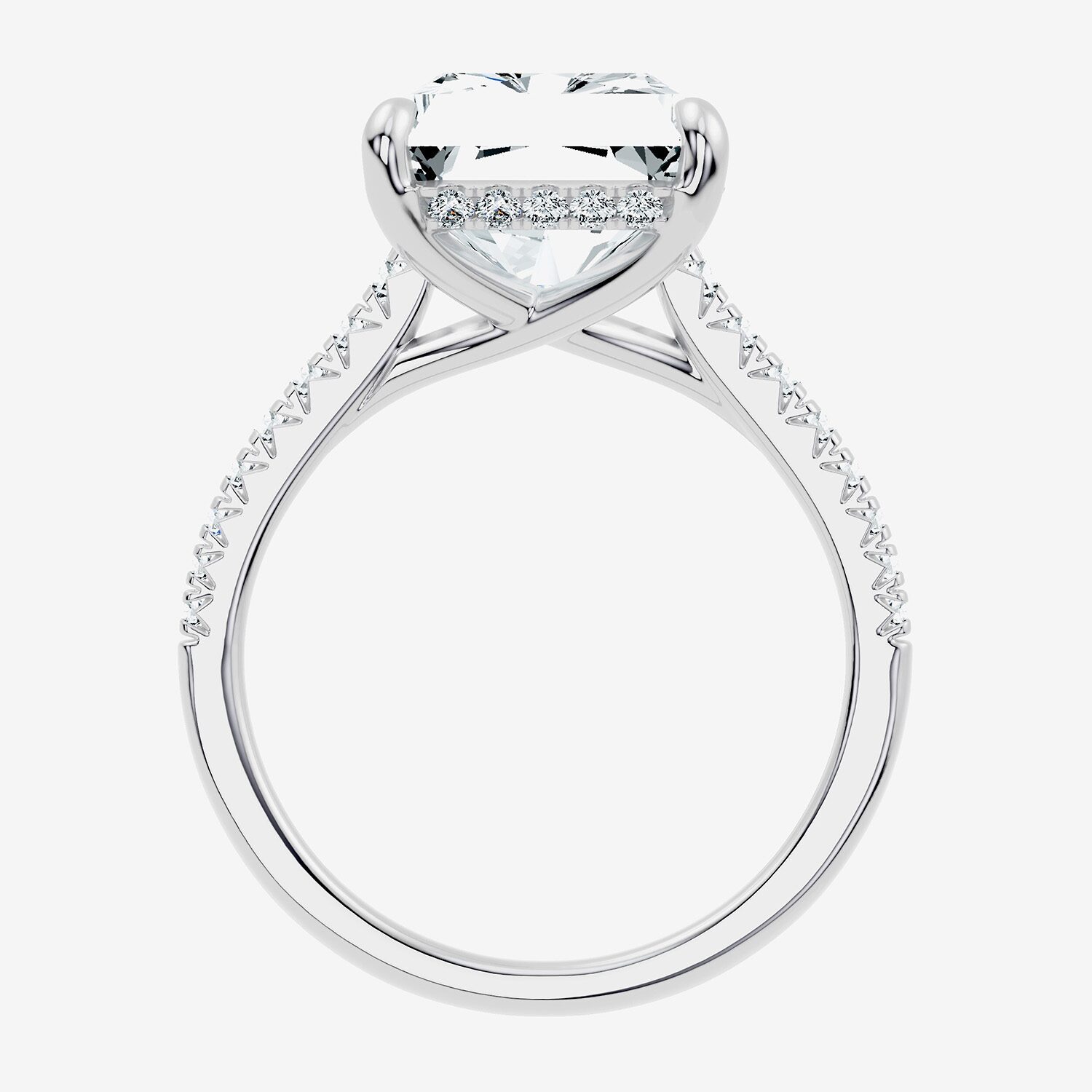 Signature By Modern Bride (F-G / Vs2-Si1) Womens 8 1/2 Ct. T.W. Lab Grown White Diamond 14K Gold Rectangular Side Stone Engagement Ring
