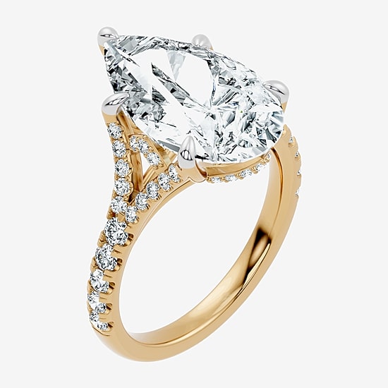 Signature By Modern Bride (F-G / Vs2-Si1) Womens 6 1/2 Ct. T.W. Lab Grown White Diamond 14K Gold Pear Side Stone Engagement Ring