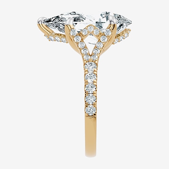 Signature By Modern Bride (F-G / Vs2-Si1) Womens 6 1/2 Ct. T.W. Lab Grown White Diamond 14K Gold Pear Side Stone Engagement Ring