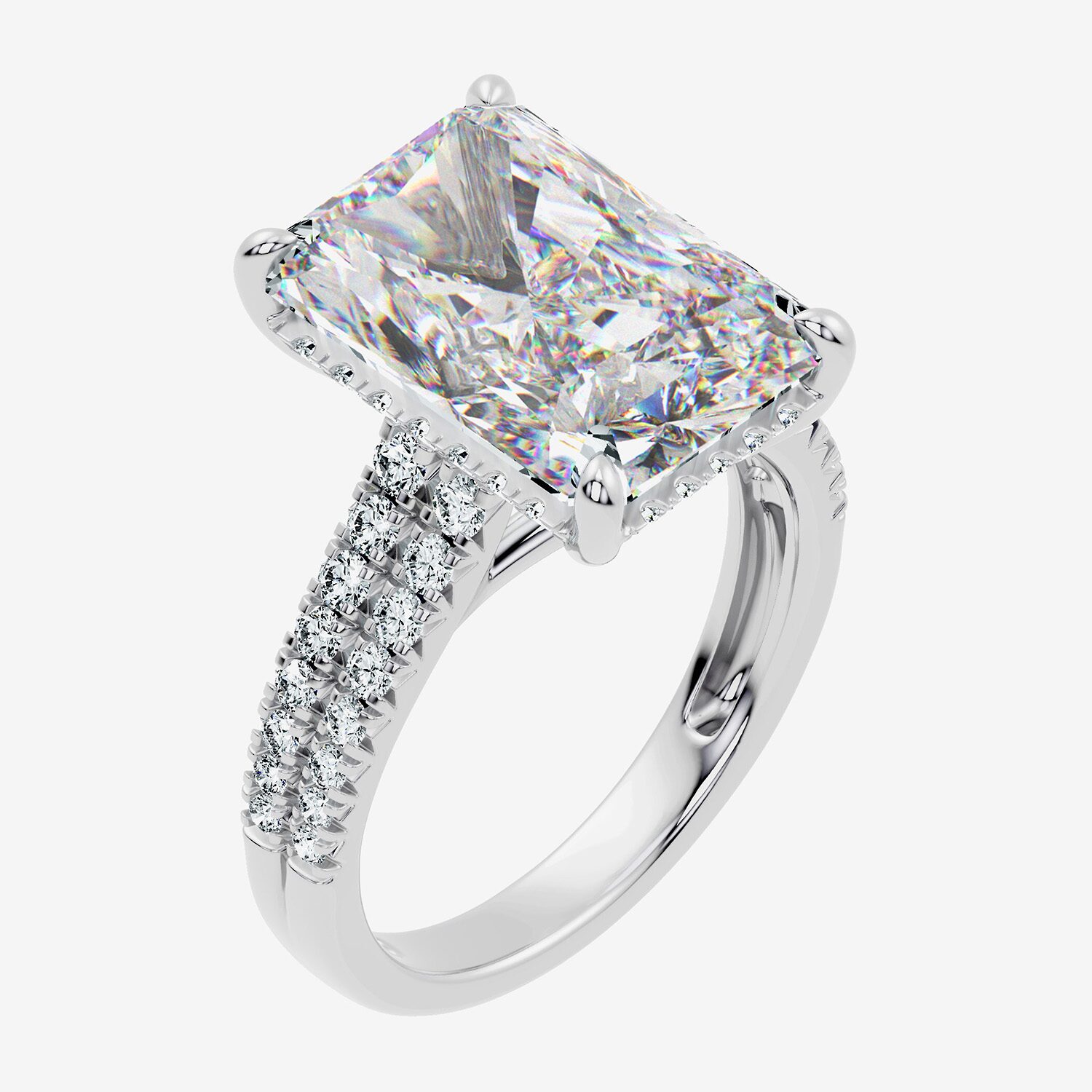 Signature By Modern Bride (F-G / Vs2-Si1) Womens 8 1/2 Ct. T.W. Lab Grown White Diamond 14K Gold Rectangular Side Stone Engagement Ring