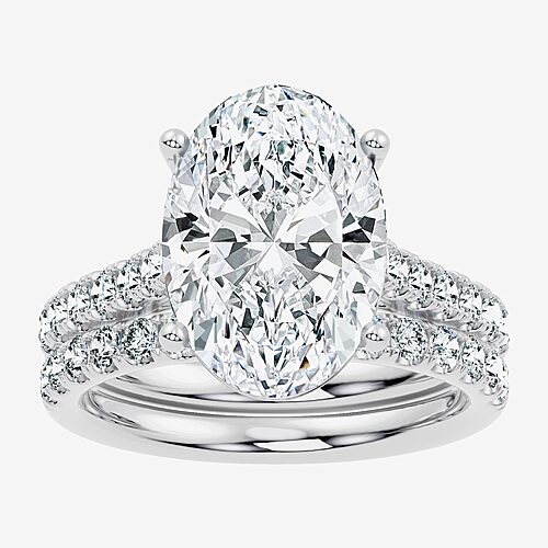 Modern Bride Signature By  (f-g / Vs2-si1) Womens 7 Ct.t.w. Lab Grown White Diamond 14k Gold Oval Sid