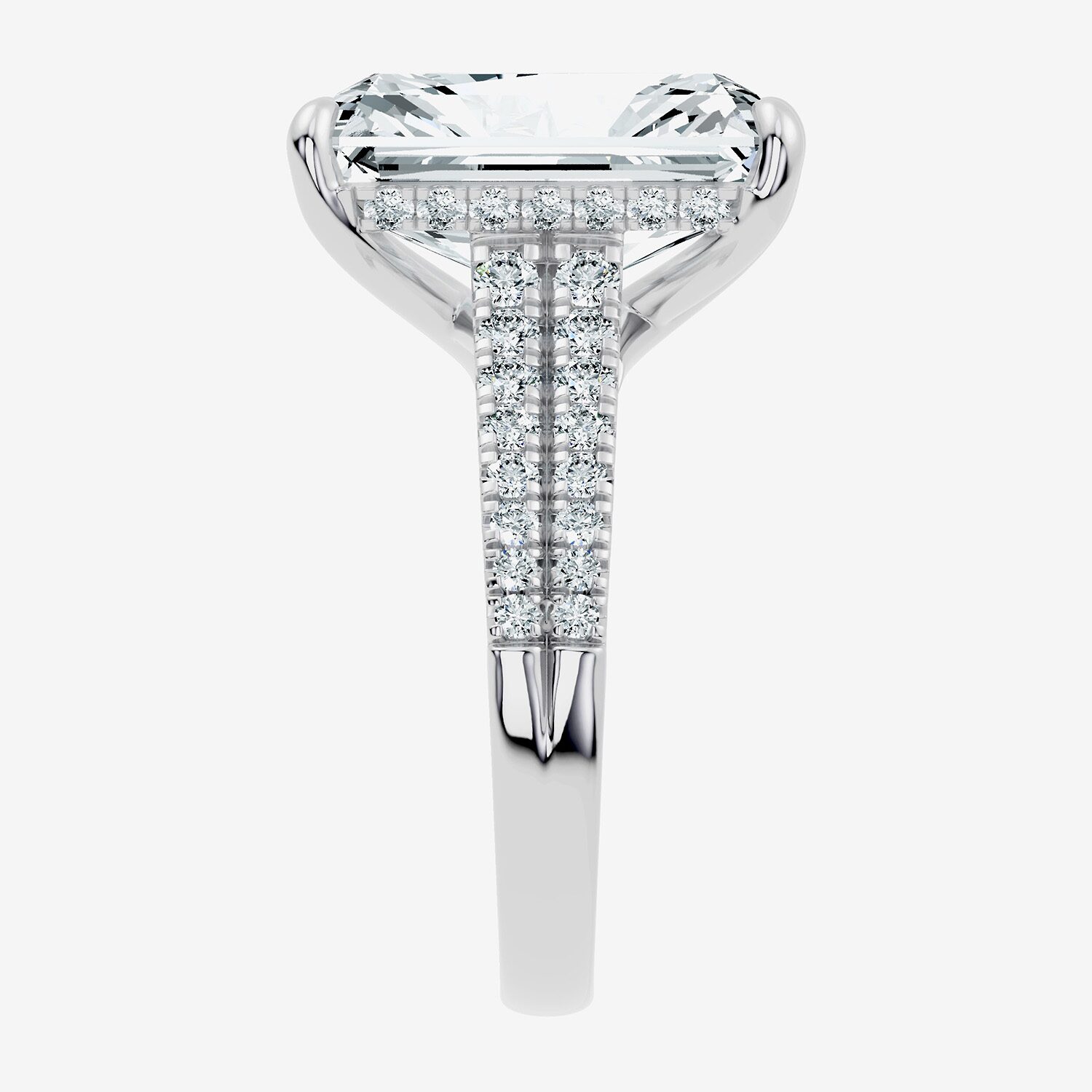 Signature By Modern Bride (F-G / Vs2-Si1) Womens 8 1/2 Ct. T.W. Lab Grown White Diamond 14K Gold Rectangular Side Stone Engagement Ring