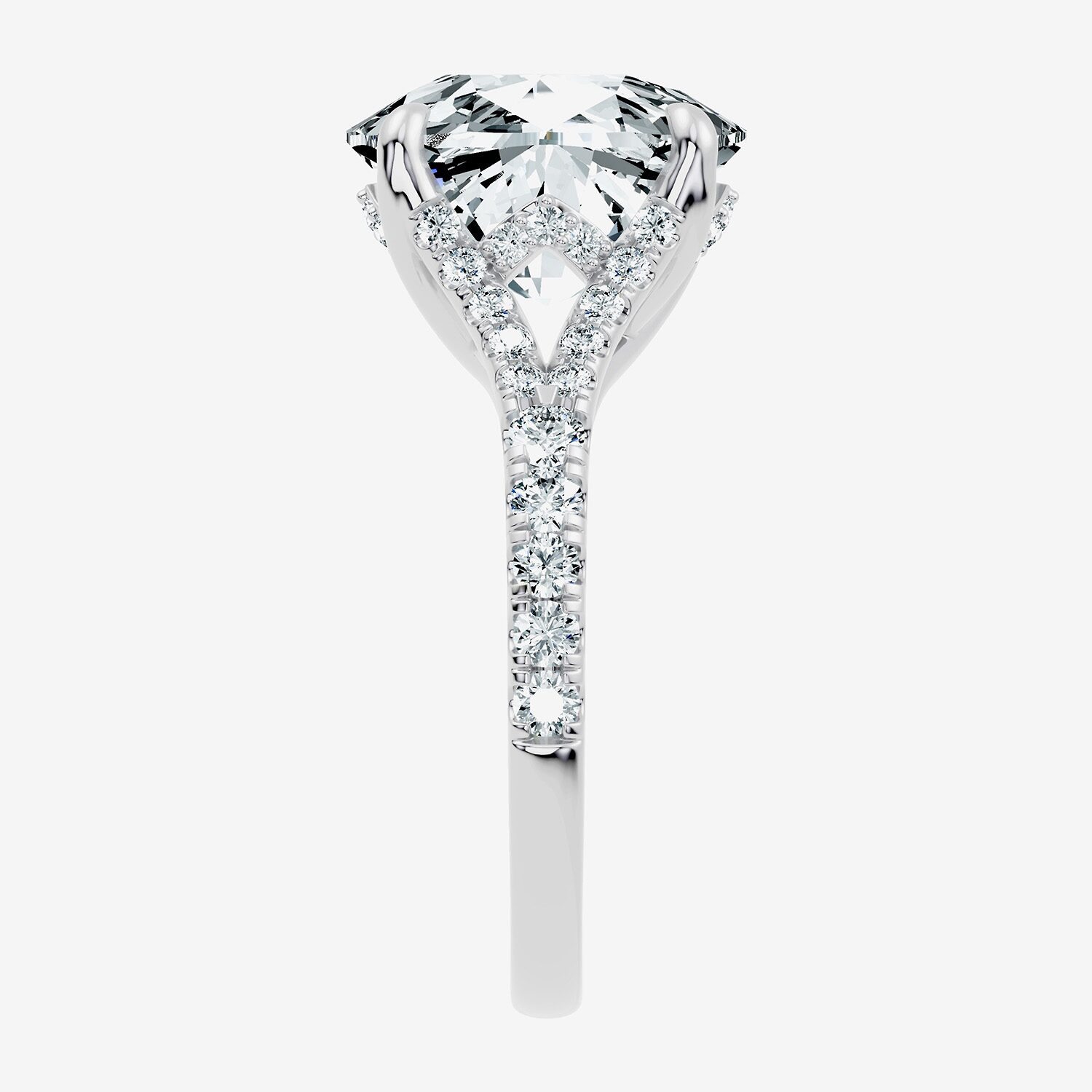 Signature By Modern Bride (F-G / Vs2-Si1) Womens 1/2 Ct. T.W. Lab Grown White Diamond 14K Gold Cushion Side Stone Engagement Ring