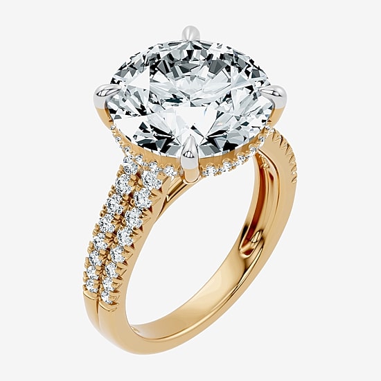 Signature By Modern Bride (F-G / Vs2-Si1) Womens 10 1/2 Ct. T.W. Lab Grown White Diamond 14K Gold Round Side Stone Engagement Ring