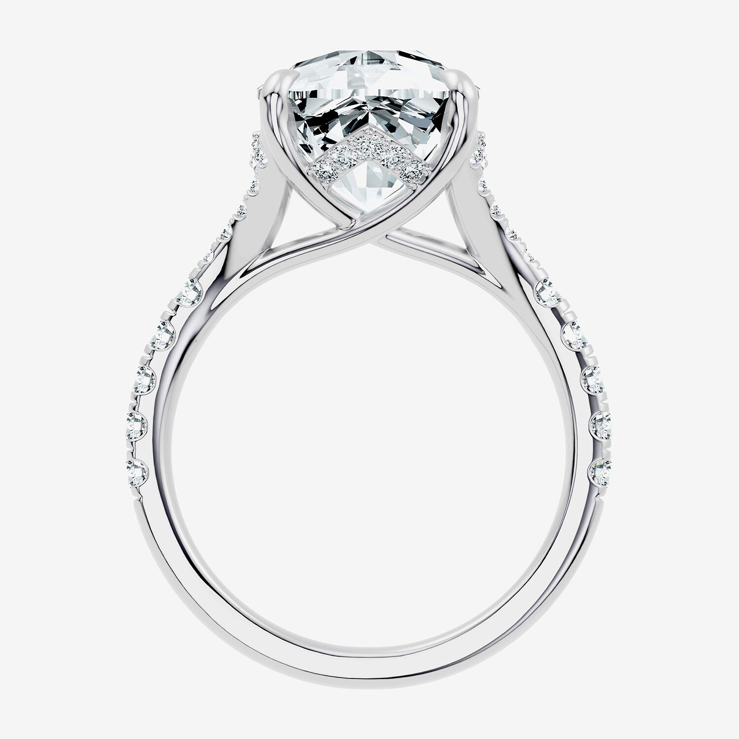 Signature By Modern Bride (F-G / Vs2-Si1) Womens 1/2 Ct. T.W. Lab Grown White Diamond 14K Gold Cushion Side Stone Engagement Ring