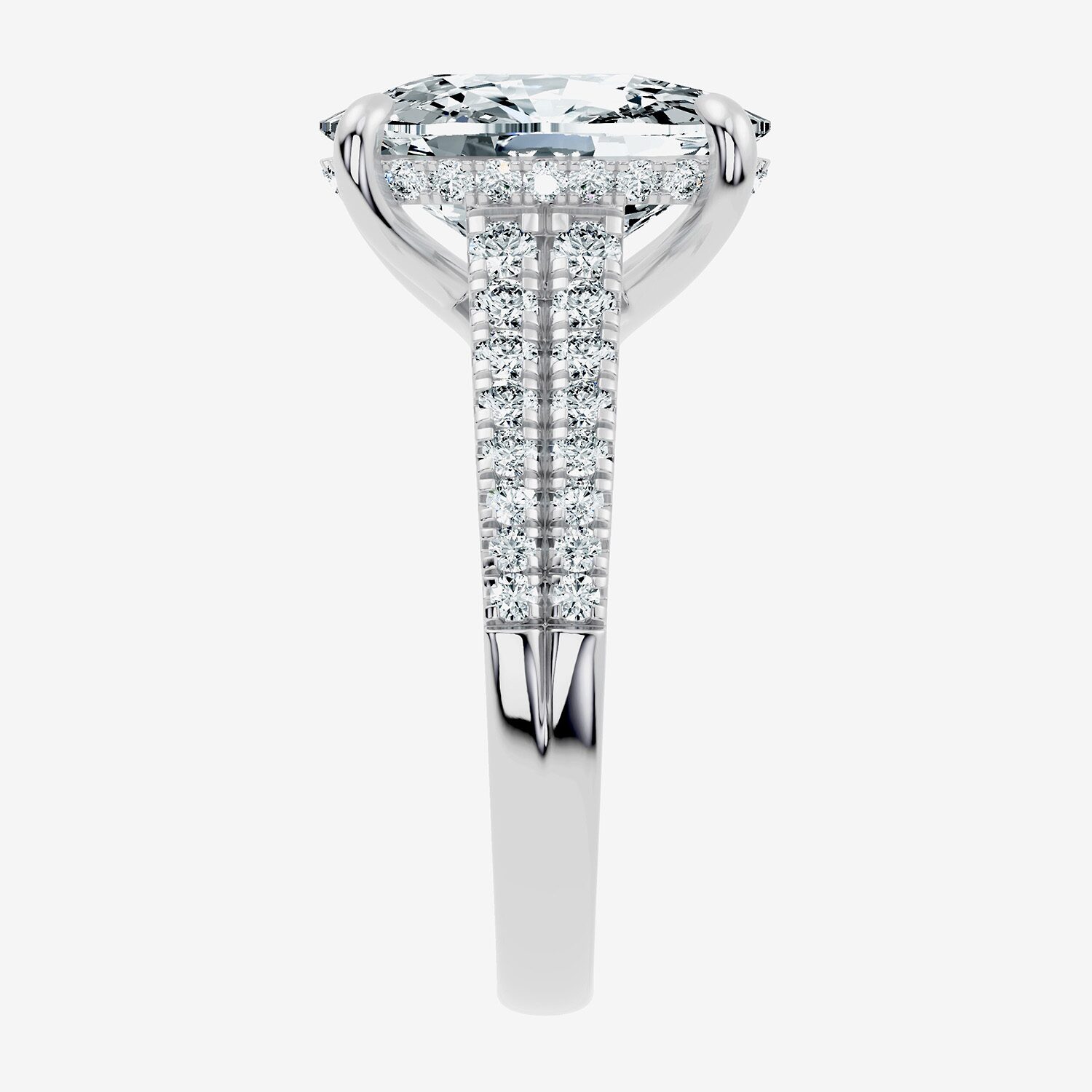 Signature By Modern Bride (F-G / Vs2-Si1) Womens 1/2 Ct. T.W. Lab Grown White Diamond 14K Gold Cushion Side Stone Engagement Ring