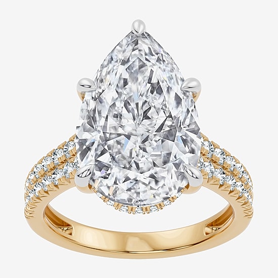 Signature By Modern Bride (F-G / Vs2-Si1) Womens 10 1/2 Ct. T.W. Lab Grown White Diamond 14K Gold Pear Side Stone Engagement Ring