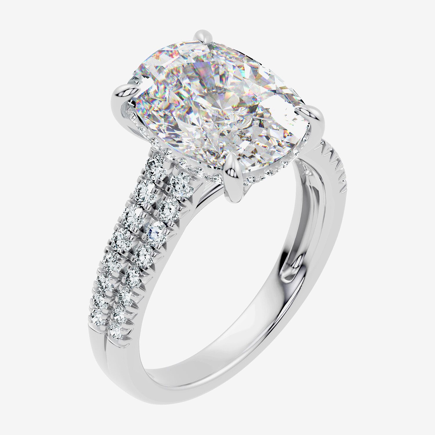 Signature By Modern Bride (F-G / Vs2-Si1) Womens 1/2 Ct. T.W. Lab Grown White Diamond 14K Gold Cushion Side Stone Engagement Ring