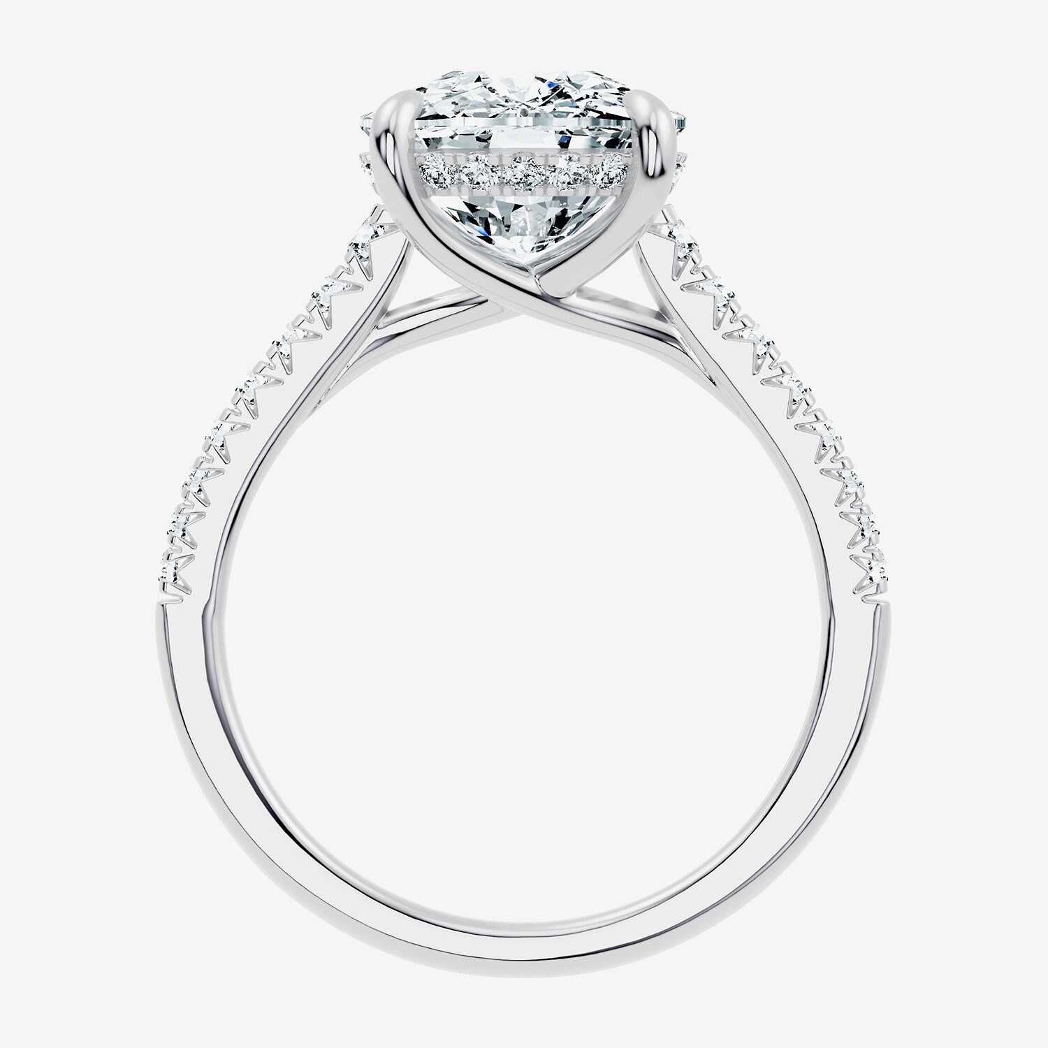 Signature By Modern Bride (F-G / Vs2-Si1) Womens 1/2 Ct. T.W. Lab Grown White Diamond 14K Gold Cushion Side Stone Engagement Ring