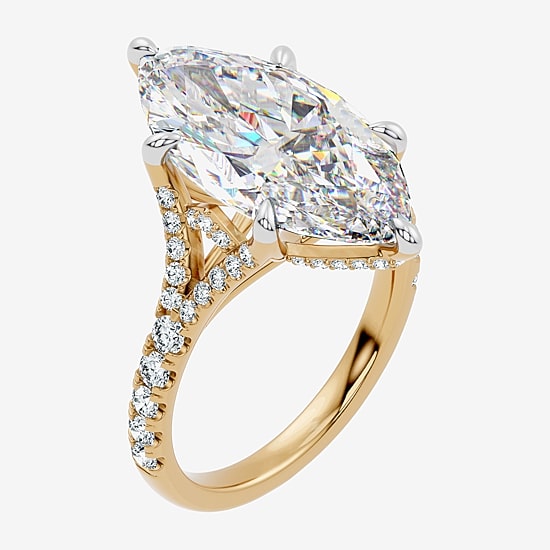 Signature By Modern Bride (F-G / Vs2-Si1) Womens 10 1/2 Ct. T.W. Lab Grown White Diamond 14K Gold Marquise Side Stone Engagement Ring