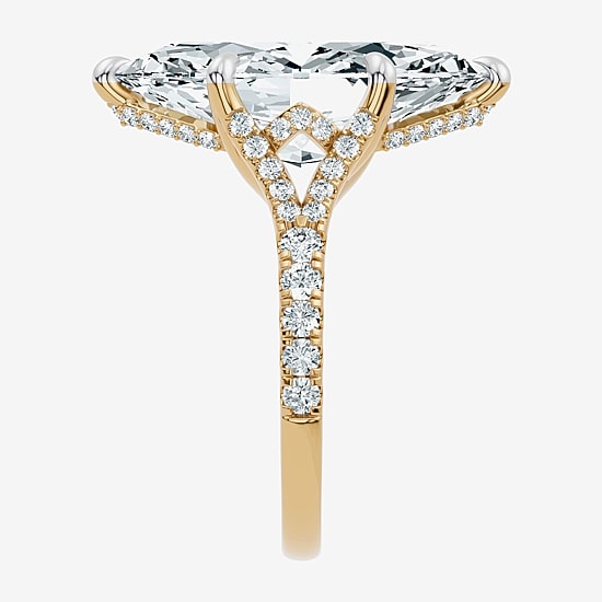 Signature By Modern Bride (F-G / Vs2-Si1) Womens 10 1/2 Ct. T.W. Lab Grown White Diamond 14K Gold Marquise Side Stone Engagement Ring