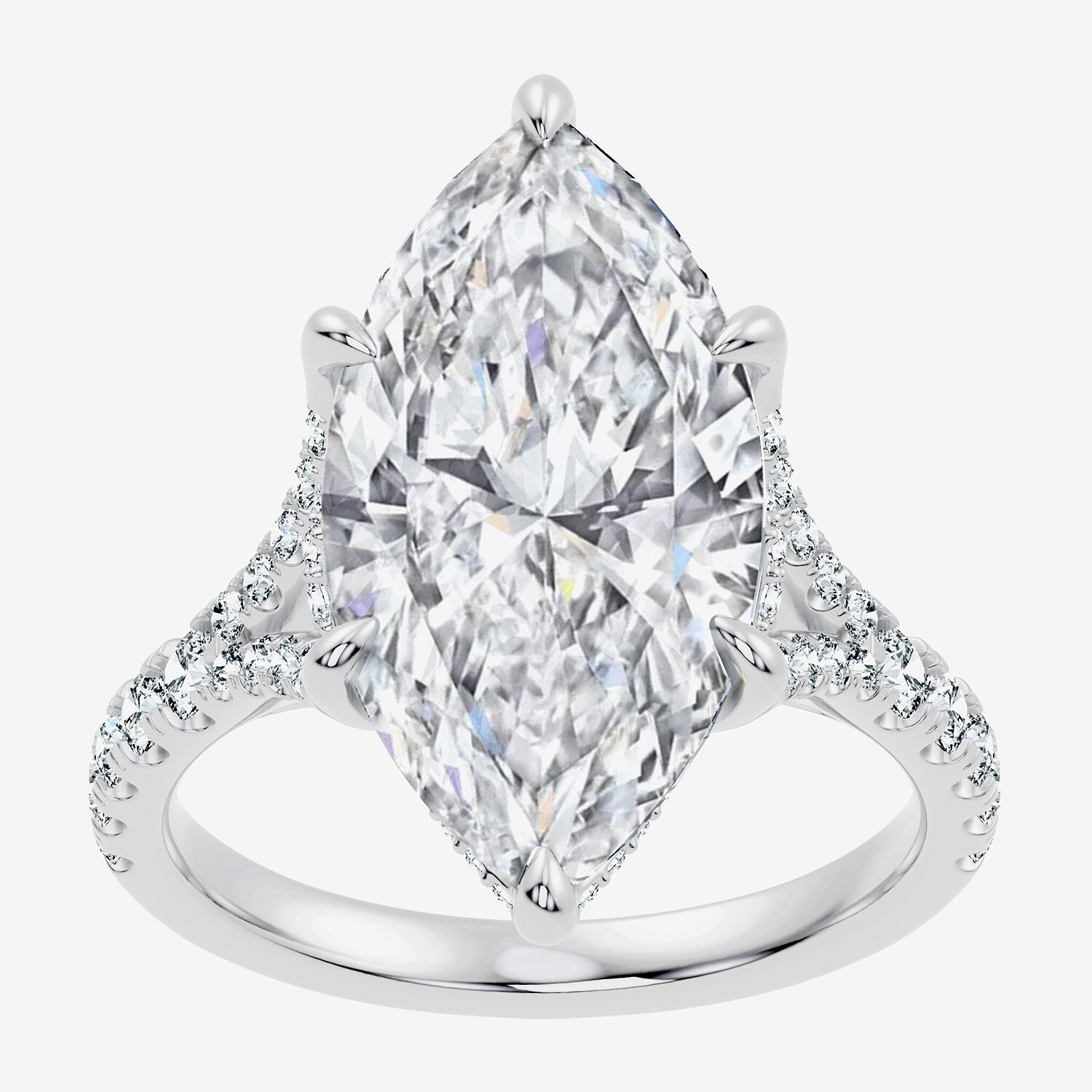 Signature By Modern Bride (F-G / Vs2-Si1) Womens 1/2 Ct. T.W. Lab Grown White Diamond 14K Gold Marquise Side Stone Engagement Ring