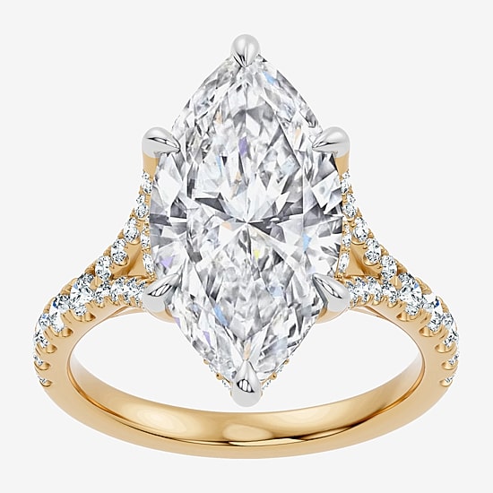 Signature By Modern Bride (F-G / Vs2-Si1) Womens 6 1/2 Ct. T.W. Lab Grown White Diamond 14K Gold Marquise Side Stone Engagement Ring